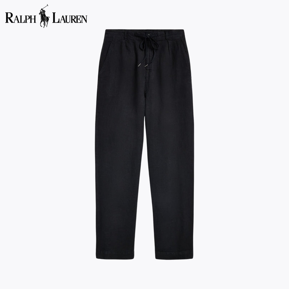 RL Lateef Relaxed Fit Pleated Linen Pant Black / 28 RL Lateef Relaxed Fit Pleated Linen Pant