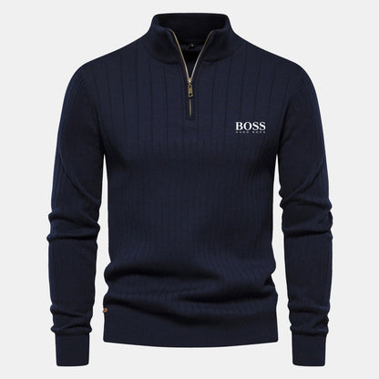 HB Zip Classic Knit Sweater Blue / S HB Zip Classic Knit Sweater