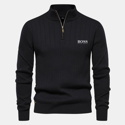 HB Zip Classic Knit Sweater Black / S HB Zip Classic Knit Sweater