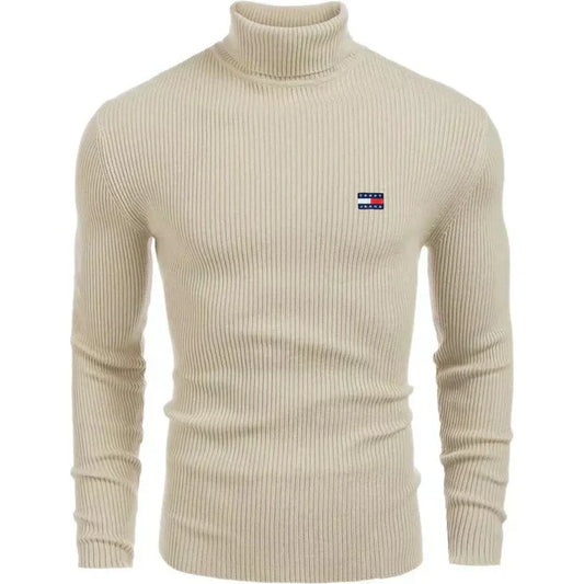 TH Turtleneck Classic Knit Sweater Beige / S TH Turtleneck Classic Knit Sweater