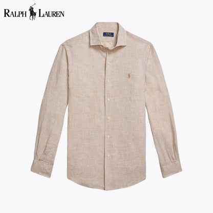 RL Custom Fit Linen Shirt Beige White / S RL Custom Fit Linen Shirt