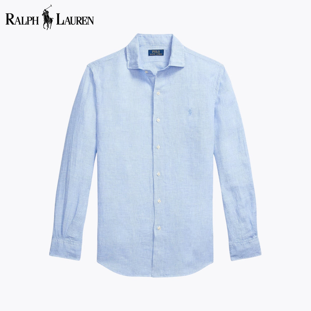 RL Custom Fit Linen Shirt Blue White / S RL Custom Fit Linen Shirt