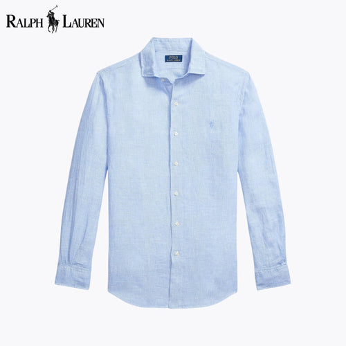 RL Custom Fit Linen Shirt Blue White / S RL Custom Fit Linen Shirt