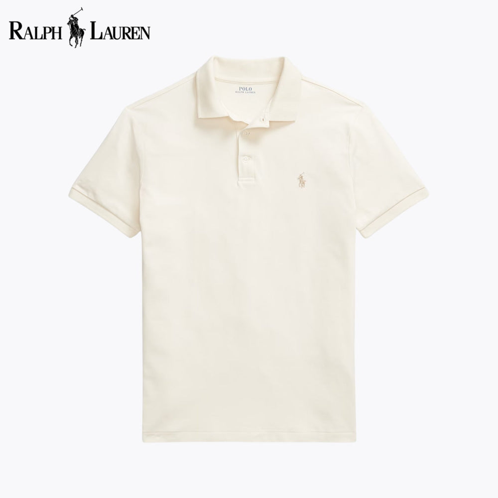 RL Custom Slim Fit Stretch Mesh Polo Shirt Cream / S RL Custom Slim Fit Stretch Mesh Polo Shirt