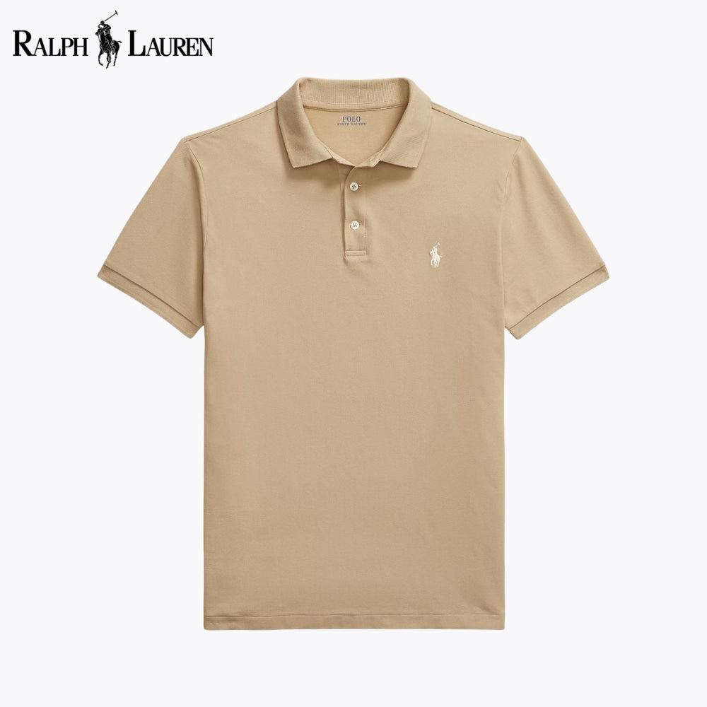 RL Custom Slim Fit Stretch Mesh Polo Shirt Khaki / S RL Custom Slim Fit Stretch Mesh Polo Shirt
