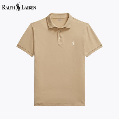 RL Custom Slim Fit Stretch Mesh Polo Shirt Khaki / S RL Custom Slim Fit Stretch Mesh Polo Shirt