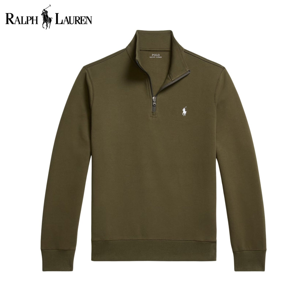 RL Double-Knit Mockneck Pullover Olive / S RL Double-Knit Mockneck Pullover