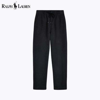 RL Lateef Relaxed Fit Pleated Linen Pant Black / 28 RL Lateef Relaxed Fit Pleated Linen Pant