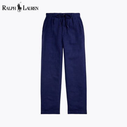 RL Lateef Relaxed Fit Pleated Linen Pant Blue Navy / 28 RL Lateef Relaxed Fit Pleated Linen Pant