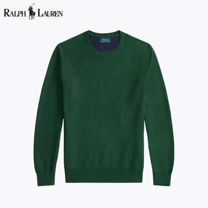 RL Mesh-Knit Cotton Crewneck Sweater RL Mesh-Knit Cotton Crewneck Sweater