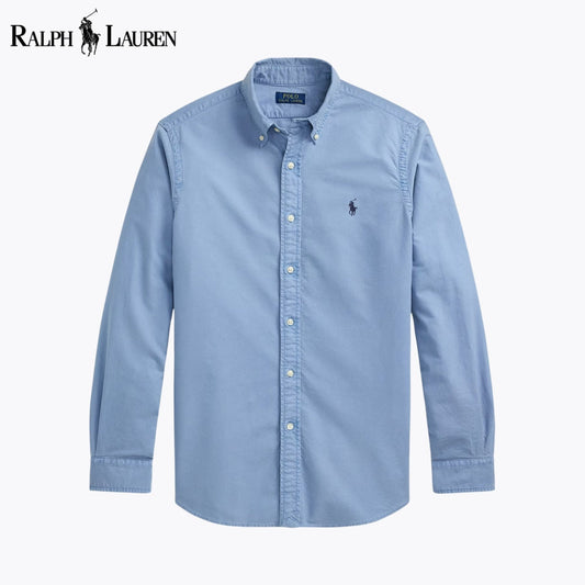 RL Slim Fit Garment-Dyed Oxford Shirt Channel Blue / S RL Slim Fit Garment-Dyed Oxford Shirt