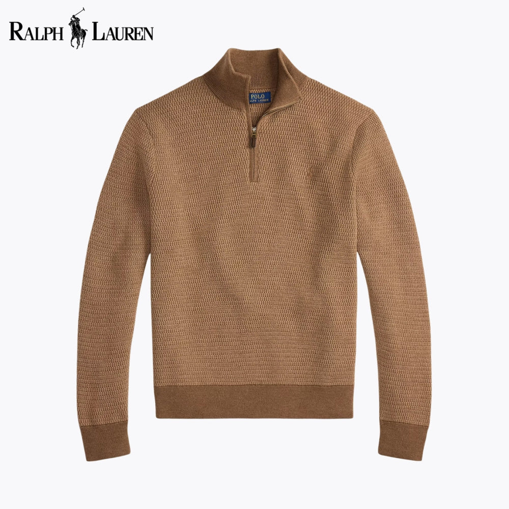 RL Washable Wool Quarter-Zip Sweater Camel / S RL Washable Wool Quarter-Zip Sweater