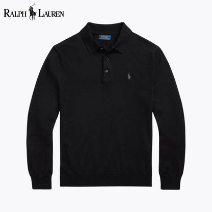RL Wool Polo-Collar Jumper Black / S RL Wool Polo-Collar Sweater