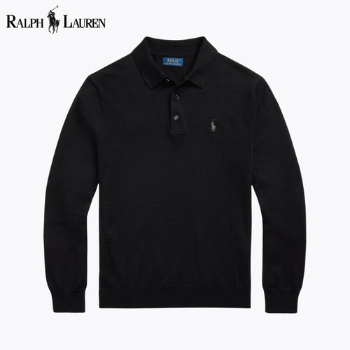 RL Wool Polo-Collar Jumper Black / S RL Wool Polo-Collar Sweater