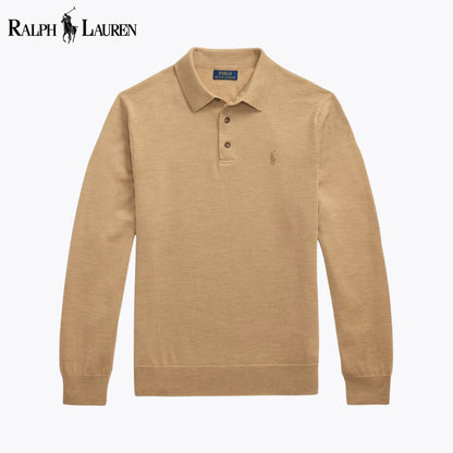 RL Wool Polo-Collar Jumper Camel / S RL Wool Polo-Collar Sweater