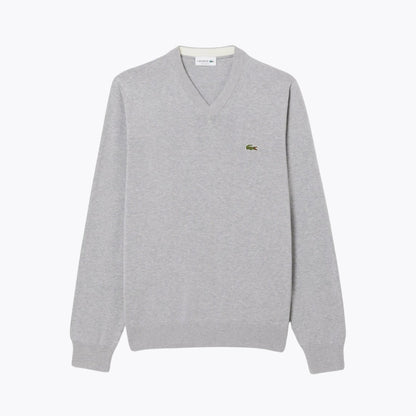 LC Monochrome Cotton V-neck Sweater